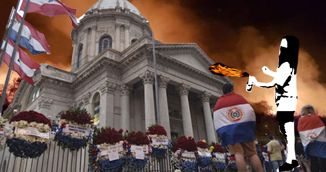 No se preocupen. El panteón y la bandera no se están quemando.